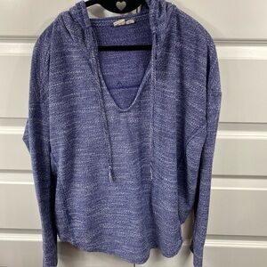 Roxy Poncho Hoodie Women's Beach Surf Sand Boho Oversized Medium Blue